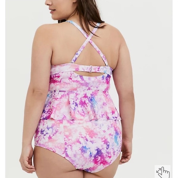NWT Torrid tie-dye peplum swim set. 1X/2X - Picture 2 of 7